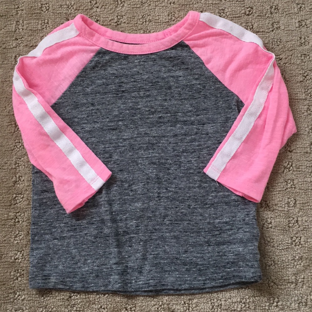 Cat & Jack Girls 3/4 Sleeve Baseball Tee - 2T
